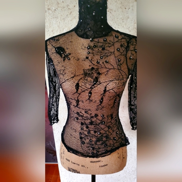 Moa Moa Tops - See through top with custom made swarovski stones.